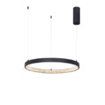 Suspensie Nova Luce Preston, finisaj negru satinat/acril, 37 W, cod 9865160