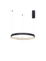 Suspensie Nova Luce Preston, finisaj negru satinat/acril, 37 W, cod 9865160
