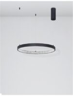 Suspensie Nova Luce Preston, finisaj negru satinat/acril, 37 W, cod 9865160 - imagine 6