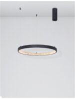 Suspensie Nova Luce Preston, finisaj negru satinat/acril, 37 W, cod 9865160 - imagine 5