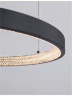 Suspensie Nova Luce Preston, finisaj negru satinat/acril, 37 W, cod 9865160 - imagine 4