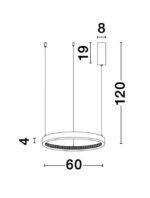 Suspensie Nova Luce Preston, finisaj negru satinat/acril, 37 W, cod 9865160 - imagine 3
