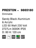 Suspensie Nova Luce Preston, finisaj negru satinat/acril, 50 W, cod 9865180 - imagine 3