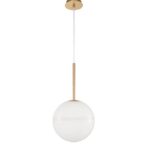 Pendul Nova Luce Cantona, finisaj auriu periat/sticla, 1 x 12 W, cod 9960612