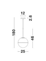 Pendul Nova Luce Cantona, finisaj auriu periat/sticla, 1 x 12 W, cod 9960612 - imagine 4