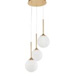 Suspensie Nova Luce Cantona, finisaj auriu periat/sticla, 3 x 5 W, cod 9960613