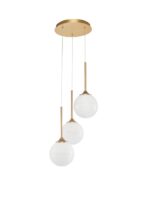Suspensie Nova Luce Cantona, finisaj auriu periat/sticla, 3 x 5 W, cod 9960613