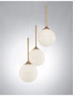 Suspensie Nova Luce Cantona, finisaj auriu periat/sticla, 3 x 5 W, cod 9960613 - imagine 5
