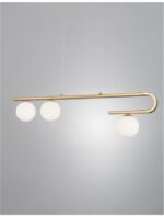 Suspensie Nova Luce Cantona, finisaj auriu periat/sticla, 3x5 W, cod 9960615 - imagine 6