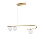 Suspensie Nova Luce Cantona, finisaj auriu periat/sticla, 3x5 W, cod 9960615