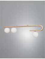 Suspensie Nova Luce Cantona, finisaj auriu periat/sticla, 3x5 W, cod 9960615 - imagine 5