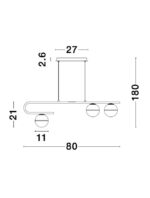 Suspensie Nova Luce Cantona, finisaj auriu periat/sticla, 3x5 W, cod 9960615 - imagine 4