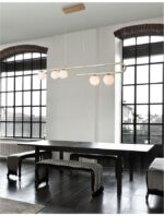 Suspensie Nova Luce Cantona, finisaj auriu periat/sticla, 5 x 5 W, cod 9960616 - imagine 8