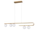 Suspensie Nova Luce Cantona, finisaj auriu periat/sticla, 5 x 5 W, cod 9960616