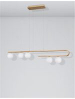 Suspensie Nova Luce Cantona, finisaj auriu periat/sticla, 5 x 5 W, cod 9960616 - imagine 7