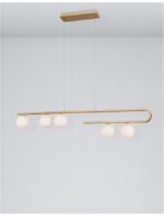 Suspensie Nova Luce Cantona, finisaj auriu periat/sticla, 5 x 5 W, cod 9960616 - imagine 6