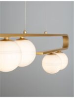 Suspensie Nova Luce Cantona, finisaj auriu periat/sticla, 5 x 5 W, cod 9960616 - imagine 5