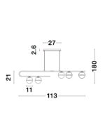 Suspensie Nova Luce Cantona, finisaj auriu periat/sticla, 5 x 5 W, cod 9960616 - imagine 4