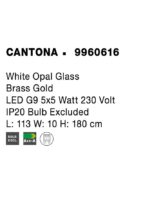 Suspensie Nova Luce Cantona, finisaj auriu periat/sticla, 5 x 5 W, cod 9960616 - imagine 3