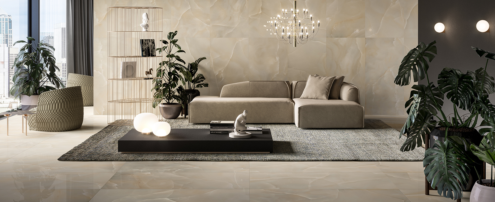 Prestigio-Onyx_Beige-75x150-Lucido Gresie Prestigio Onyx Refin, portelanata, rectificata, finisaj lucios - imagine 1