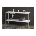 Mobilier de baie Karag New Terra Nero, lavoar 155 cm, alb