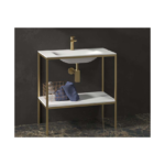 Set mobilier de baie Karag New Terra Oro, lavoar 60 cm, auriu