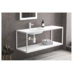 Set mobilier de baie suspendat Karag New Sospeso Bianco, lavoar 155 cm, alb