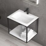 Set mobilier de baie suspendat Karag New Sospeso Nero, 60 cm, negru - imagine 4