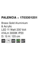 Pendul Nova Luce Palencia, auriu periat, 11 W, cod 1703301201 - imagine 3