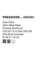 Suspensie Nova Luce Pressione, crom satinat/sticla opal, 4x12 W, cod  4587601 - imagine 3