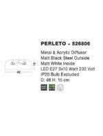 Plafoniera Nova Luce Perleto, negru mat/acril, 3x12 W, cod 526806 - imagine 3