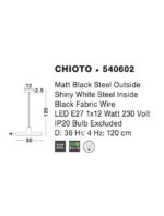 Pendul Nova Luce Chioto, negru mat, 1x12 W, cod 540602 - imagine 3