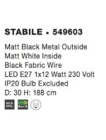 Lampadar negru Nova Luce Stabile, 1x12 W, cod 549603 - imagine 4