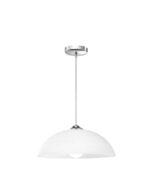 Pendul Nova Luce Vinca, crom/sticla alba, 1x12 W, cod 600822
