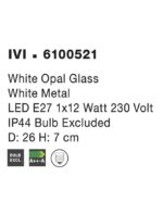 Plafoniera Nova Luce Ivi, sticla opal, 1x12 W, cod 6100521 - imagine 2