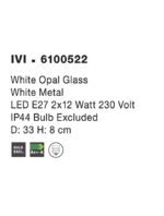 Plafoniera Nova Luce Ivi, sticla opal, 2x12 W, cod 6100522 - imagine 2