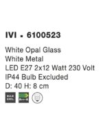 Plafoniera Nova Luce Ivi, sticla opal, 2x12 W, cod 6100523 - imagine 2