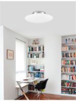 Plafoniera Nova Luce Pressione, crom satinat/sticla opal, 3x12W, cod 620442 - imagine 5