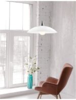 Pendul Nova Luce Vicino, crom/sticla alba, 1x12 W, cod 6302361 - imagine 5
