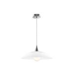 Pendul Nova Luce Vicino, crom/sticla alba, 1x12 W, cod 6302361