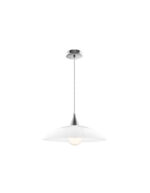 Pendul Nova Luce Vicino, crom/sticla alba, 1x12 W, cod 6302361