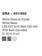 Plafoniera Nova Luce Era, sticla/cristal, 3x12 W, cod 6311802 - imagine 3