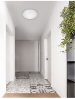 Plafoniera Nova Luce Shell, crom/sticla structurata, 2x12 W, cod 702202 - imagine 5