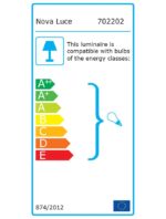 Plafoniera Nova Luce Shell, crom/sticla structurata, 2x12 W, cod 702202 - imagine 2
