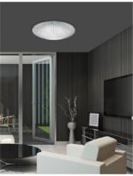 Plafoniera Nova Luce Shell, crom/sticla structurata, 3x12 W, cod 702203 - imagine 5