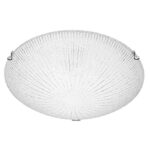 Plafoniera Nova Luce Shell, crom/sticla structurata, 3x12 W, cod 702203