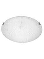Plafoniera Nova Luce Shell, crom/sticla structurata, 3x12 W, cod 702203