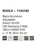 Lampa de masa Nova Luce Sicily, negru satinat, 3 W, cod 7140182 - imagine 3