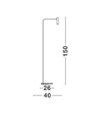 Lampadar Nova Luce Sicily, negru satinat, 3 W, cod 7140183 - imagine 4
