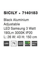 Lampadar Nova Luce Sicily, negru satinat, 3 W, cod 7140183 - imagine 3